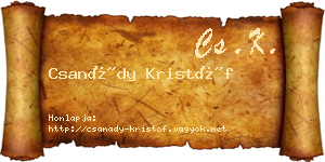 Csanády Kristóf névjegykártya