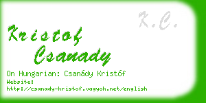 kristof csanady business card